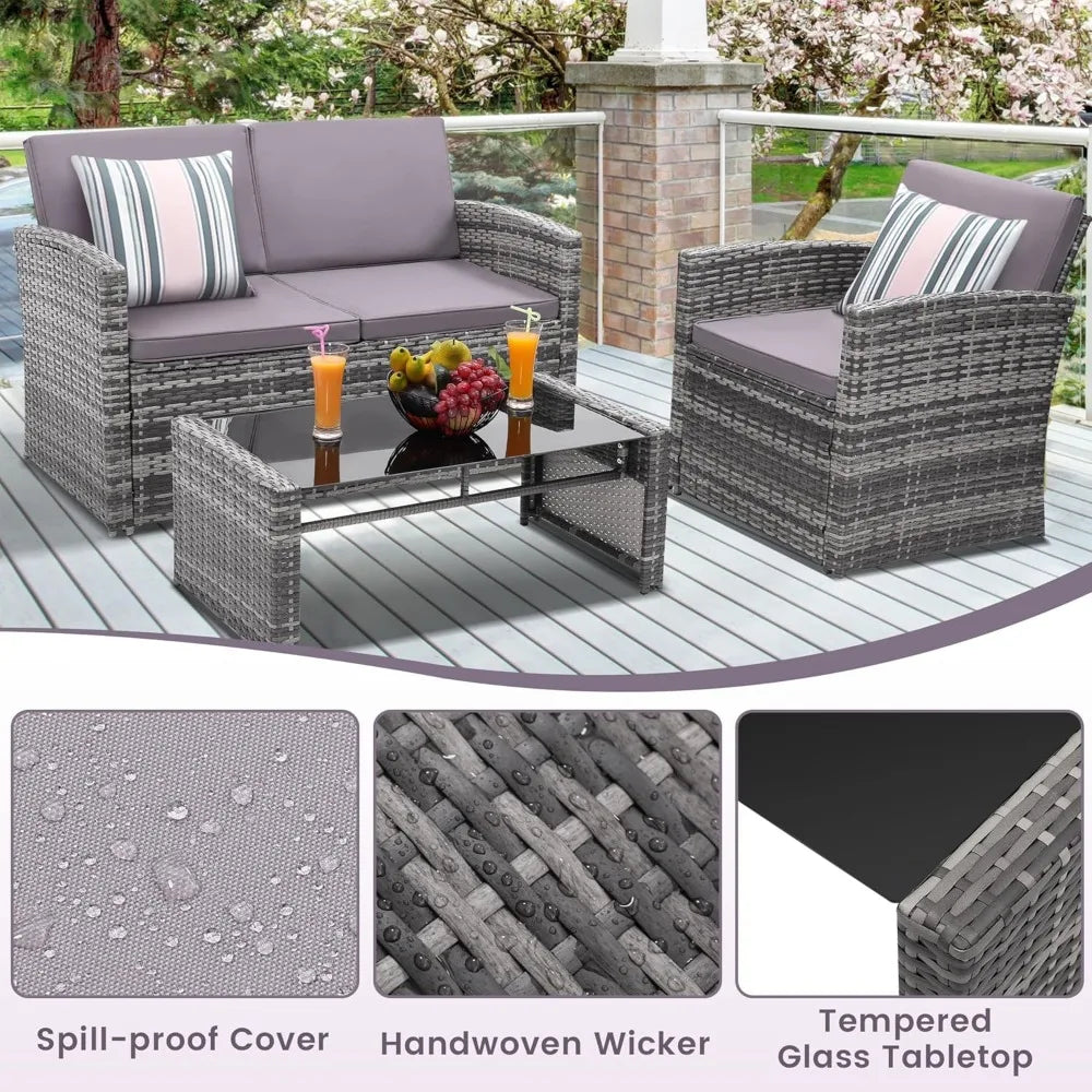 4 Piece Patio Parlor Set