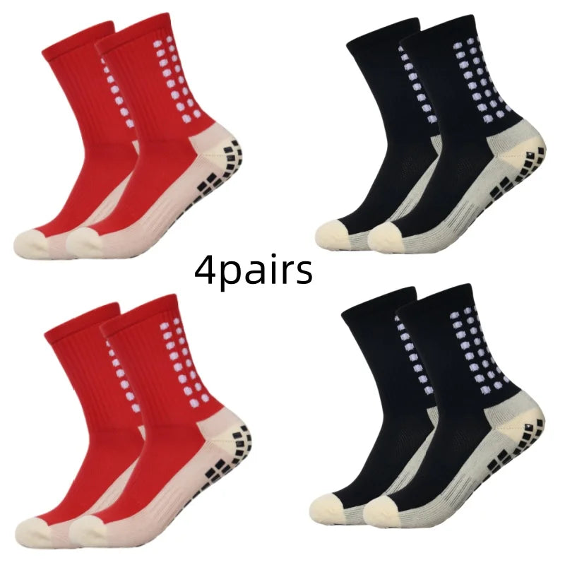 4 pairs of men's soccer socks non pad football basketball socks