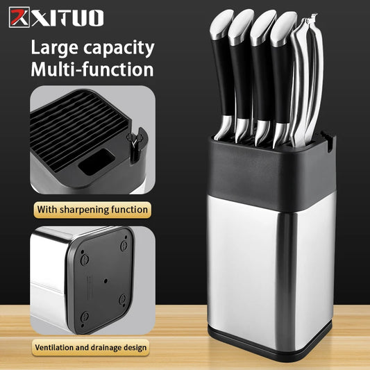 Stainless Steel Standing Knife Holder for 1-10pcs