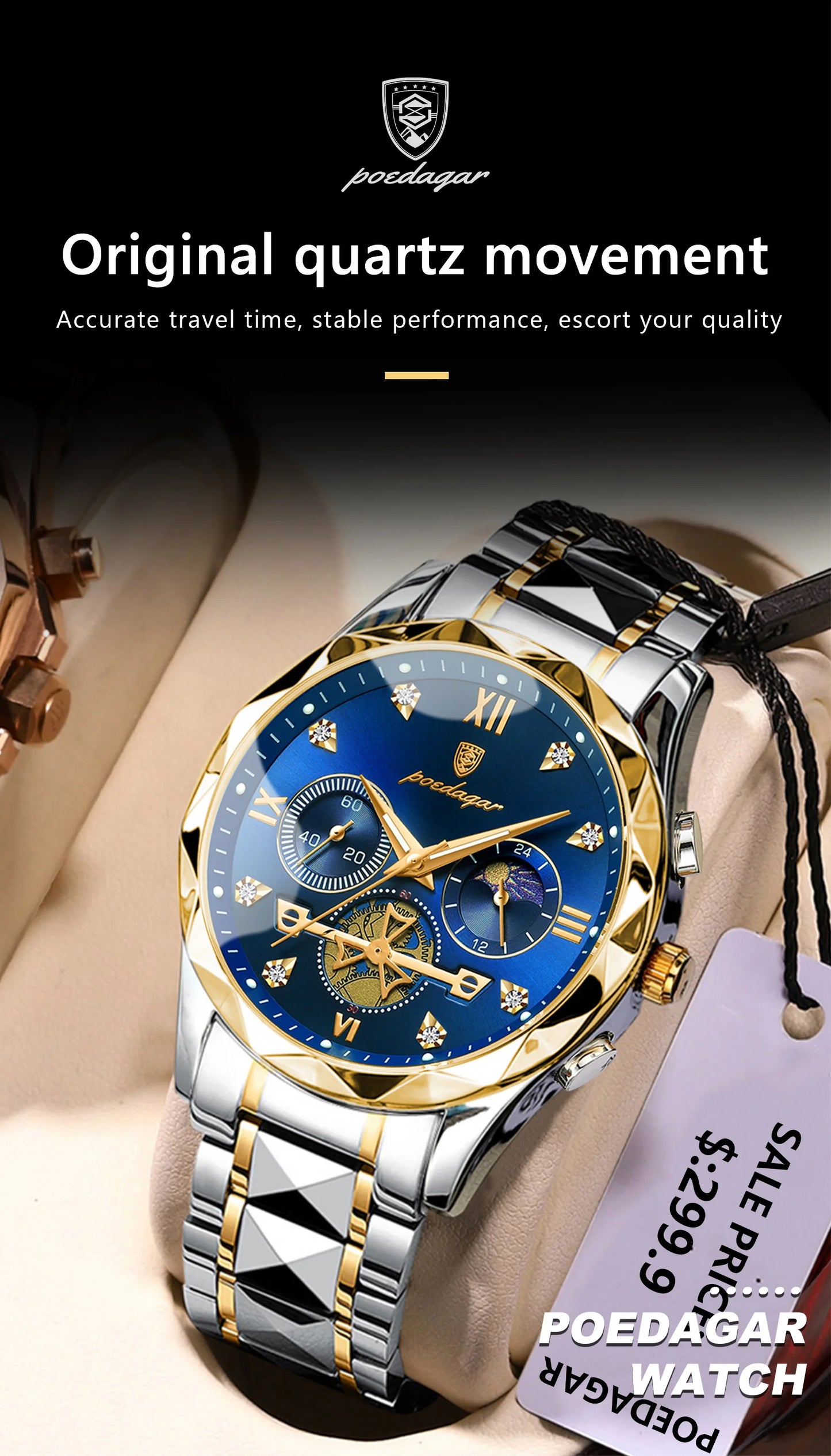 POEDAGAR Luxury Man Wristwatch