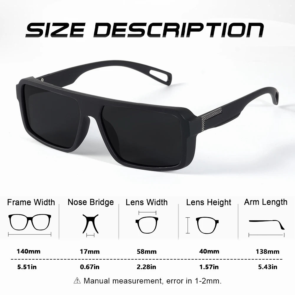 Classic Square Polarized Sunglasses for Men Women Fashion Sports Sunglasses