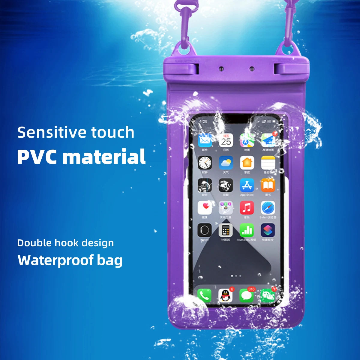 Full View Waterproof Case for Phone Underwater Snow Rainforest Transparent Dry Bag Swimming Pouch Big Mobile Phone Covers