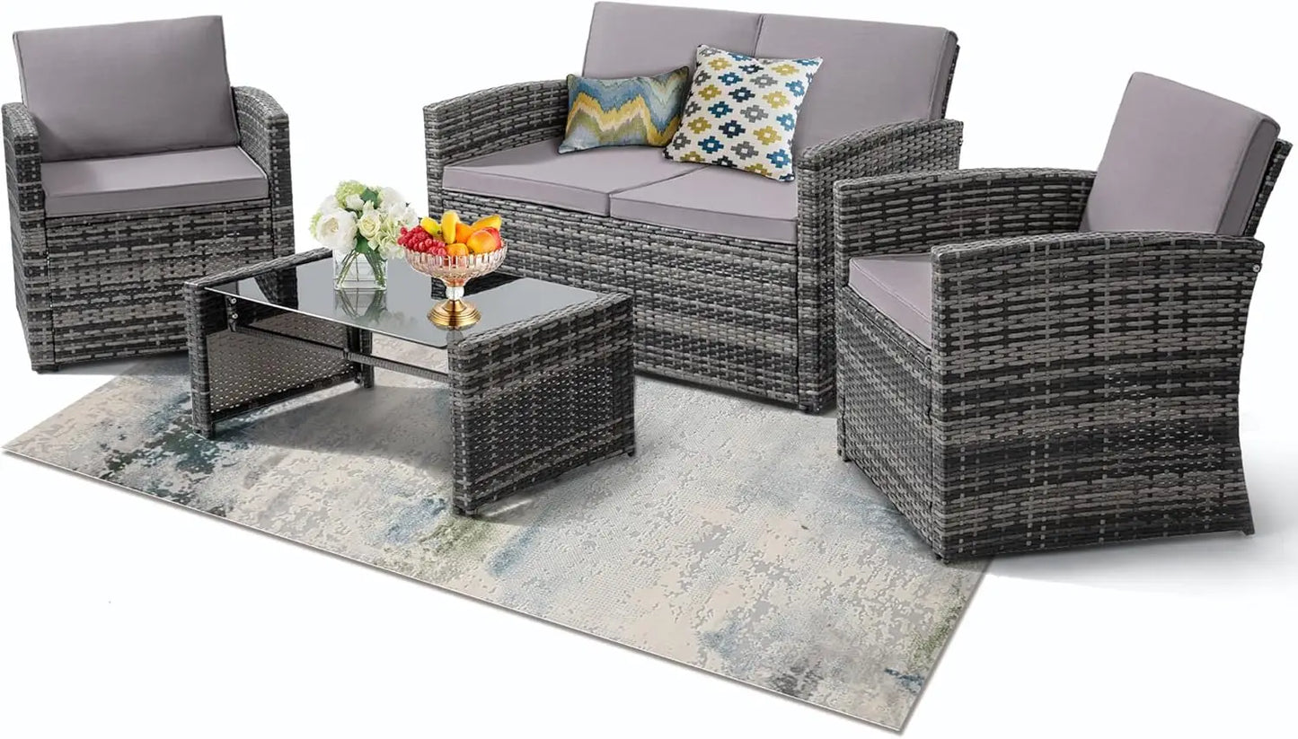 4 Piece Patio Parlor Set