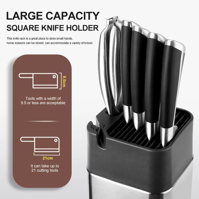 Stainless Steel Standing Knife Holder for 1-10pcs