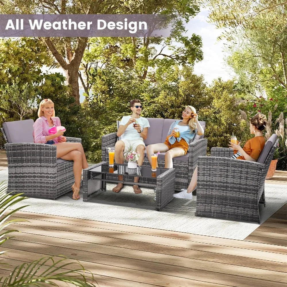 4 Piece Patio Parlor Set