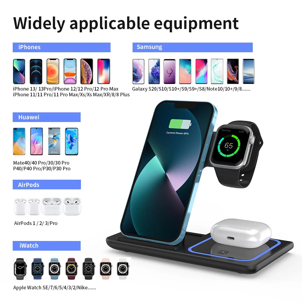 30W LED Fast Wireless Charger Stand