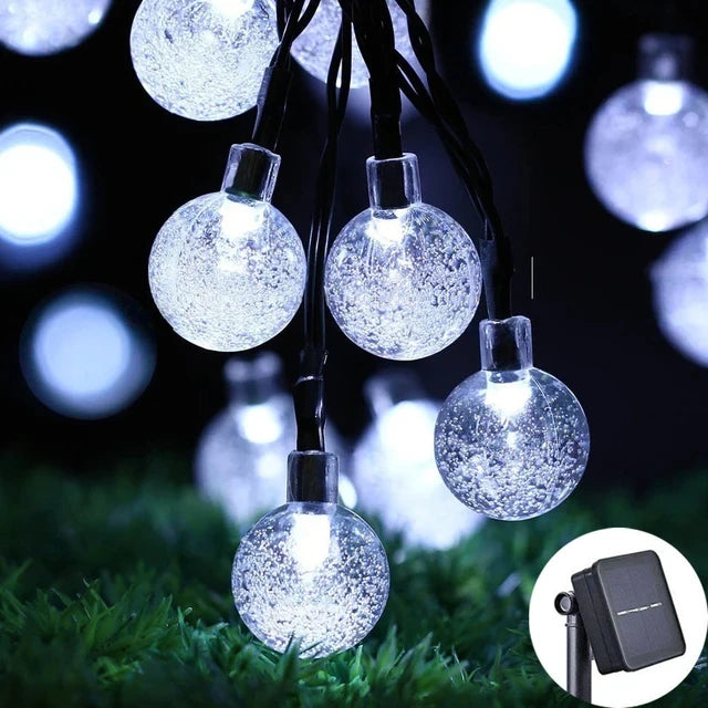 Solar Crystal Globe LED String Lights