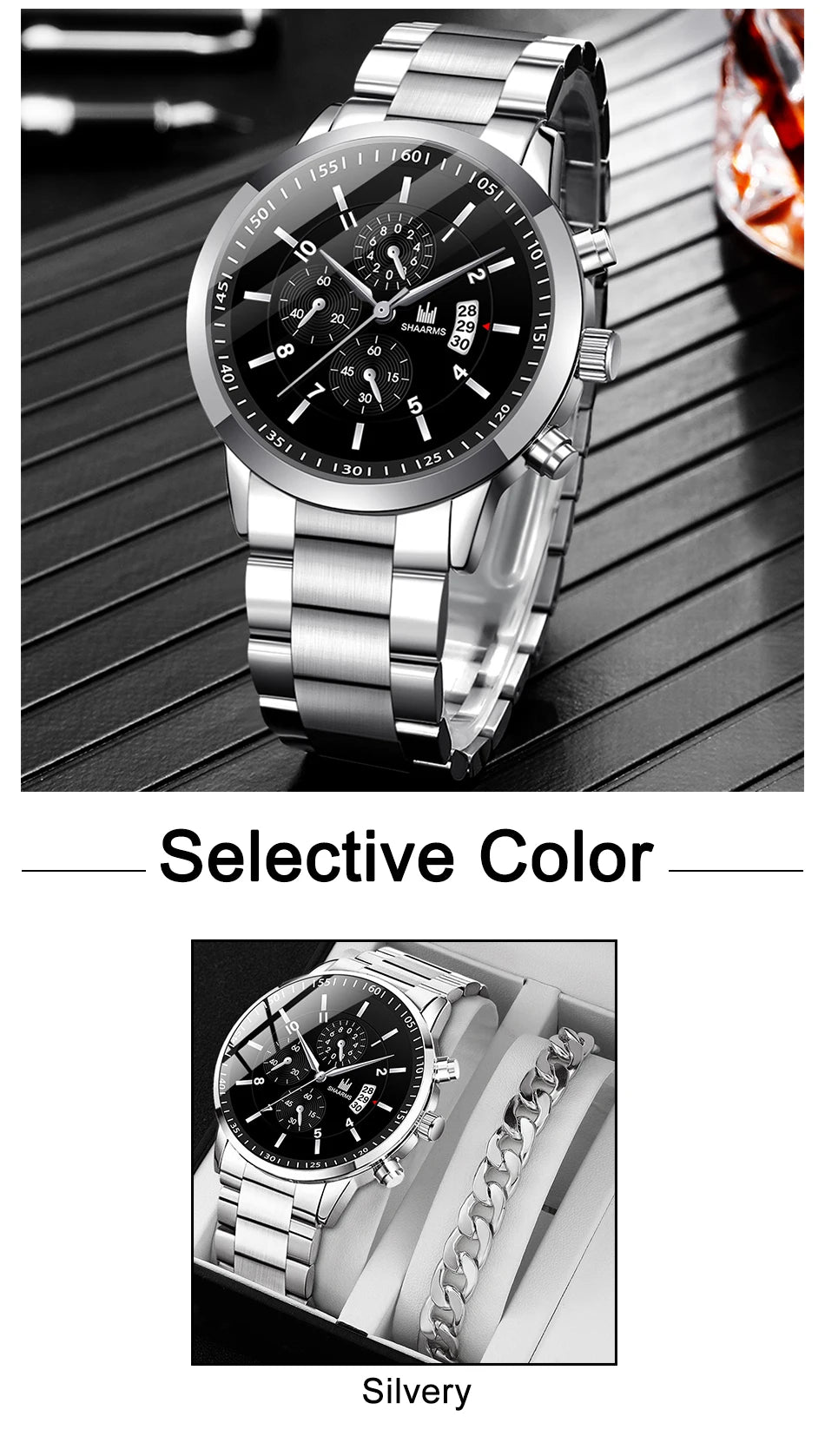 Fashion Mens Stainless Steel Watches Luxury